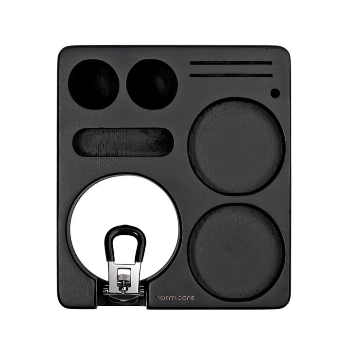 Normcore Kompakt Espresso Tamper Station Sort Asketræ 58 mm