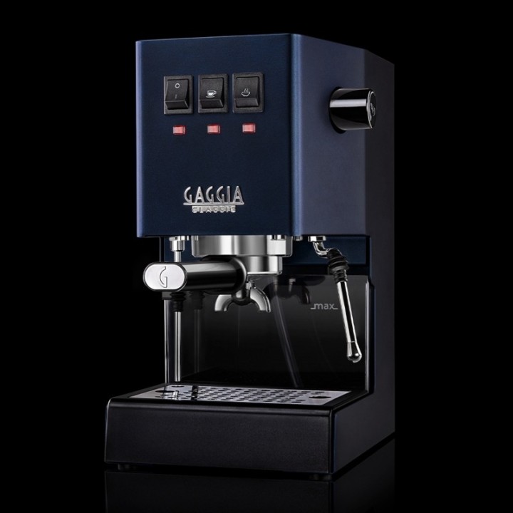 Gaggia Classic E24 Blå Espressomaskine Inkl. Eureka Mignon Zero 65 Speedy Espressokværn