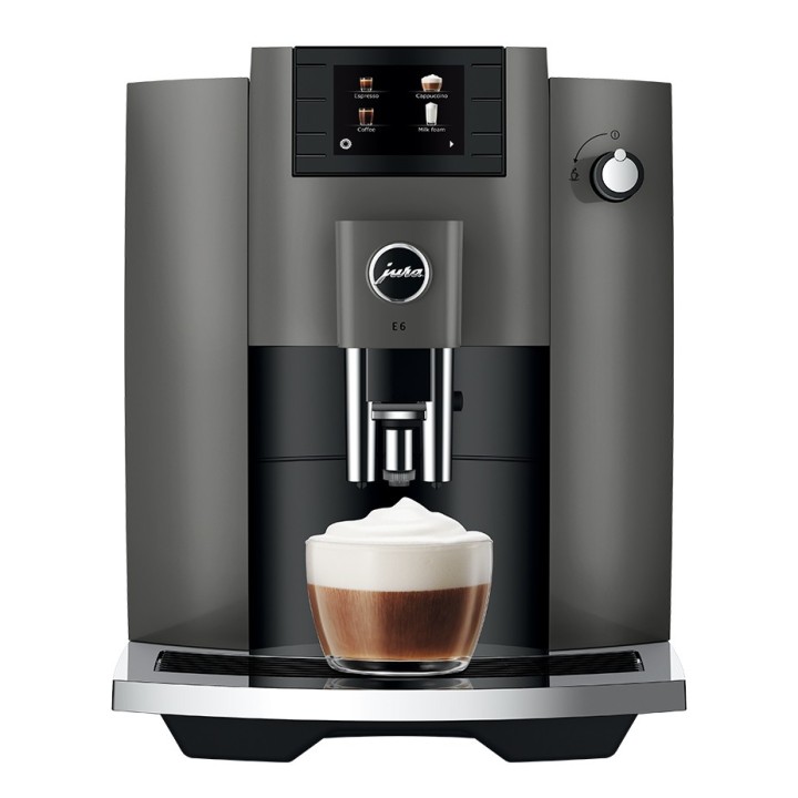 Jura E6 (EC) Dark Inox Espressomaskine Inkl. 6x400g Rigtig Kaffe Organic DK sprog