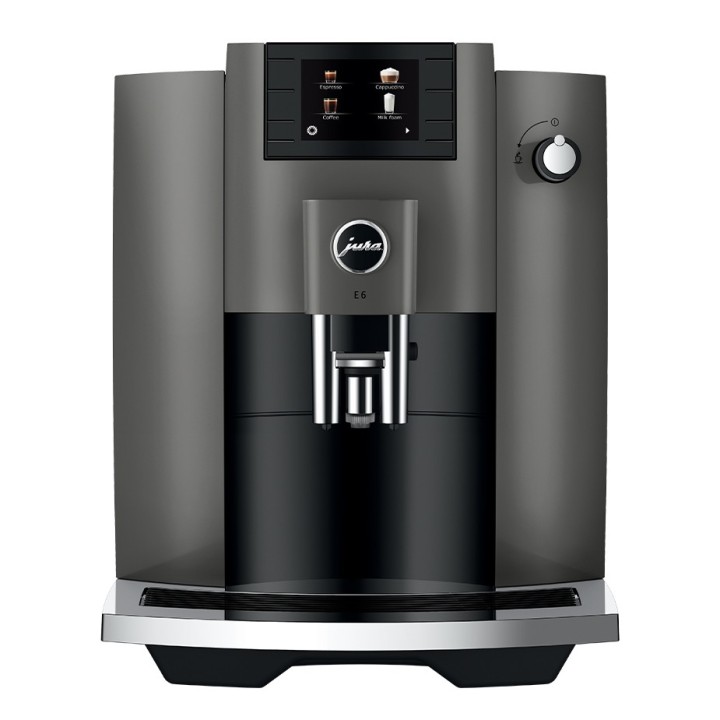Jura E6 (EC) Dark Inox Espressomaskine Inkl. 6x400g Rigtig Kaffe Organic DK sprog