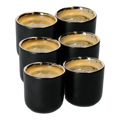 La Cafetière Dobbeltvægget Espressokop 7 cl 6 Stk Sort/Guld