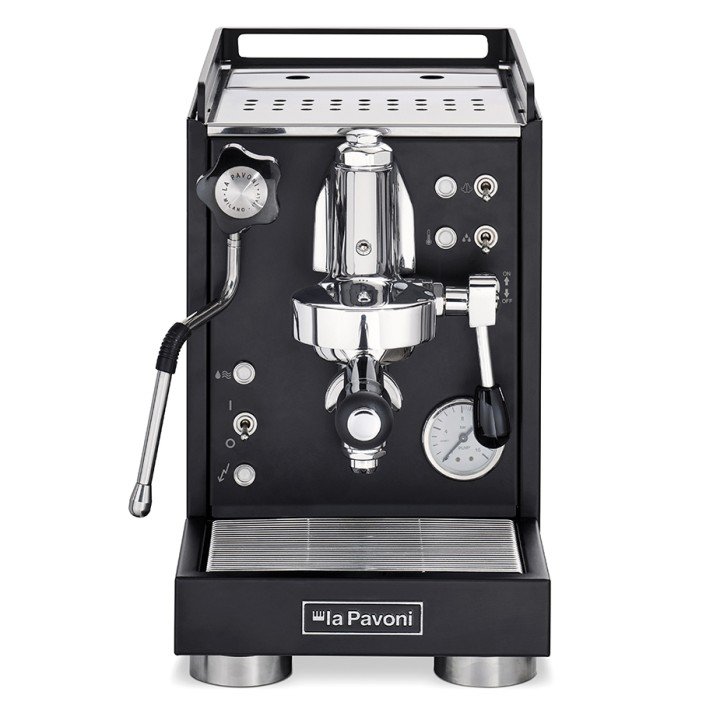 La Pavoni Mini Cellini Sort LPSMCB01EU Espressomaskine Inkl. Eureka Mignon Zero 65 Speedy Mat Sort Espressokværn