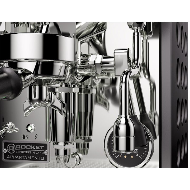 Rocket Appartamento TCA Sort/Kobber Espressomaskine Inkl. Eureka Mignon Zero 65 Speedy Mat Sort Espressokværn
