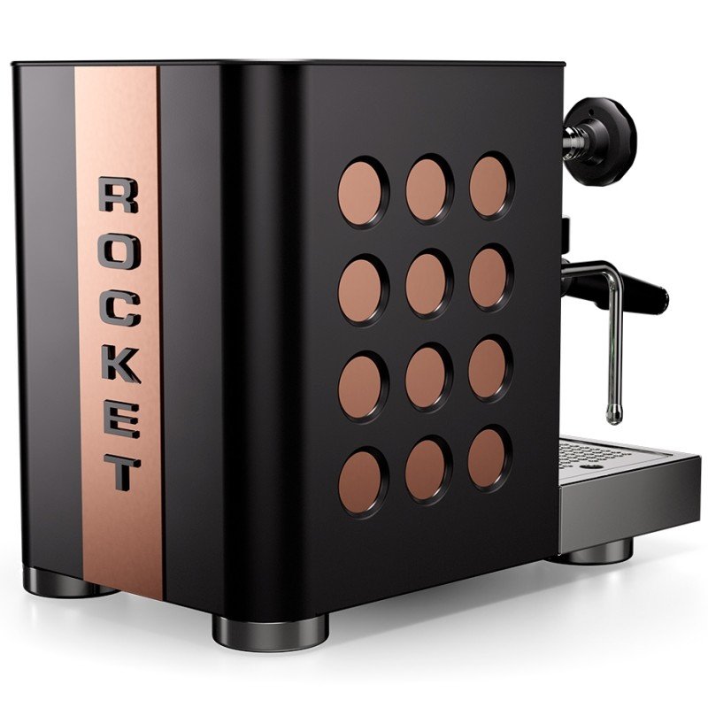 Rocket Appartamento TCA Sort/Kobber Espressomaskine Inkl. Eureka Mignon Zero 65 Speedy Mat Sort Espressokværn