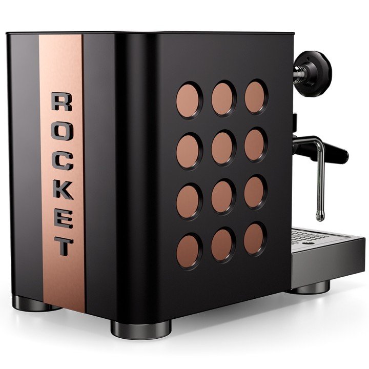 Rocket Appartamento TCA Sort/Kobber Espressomaskine Inkl. Eureka Mignon Zero 65 Speedy Mat Sort Espressokværn