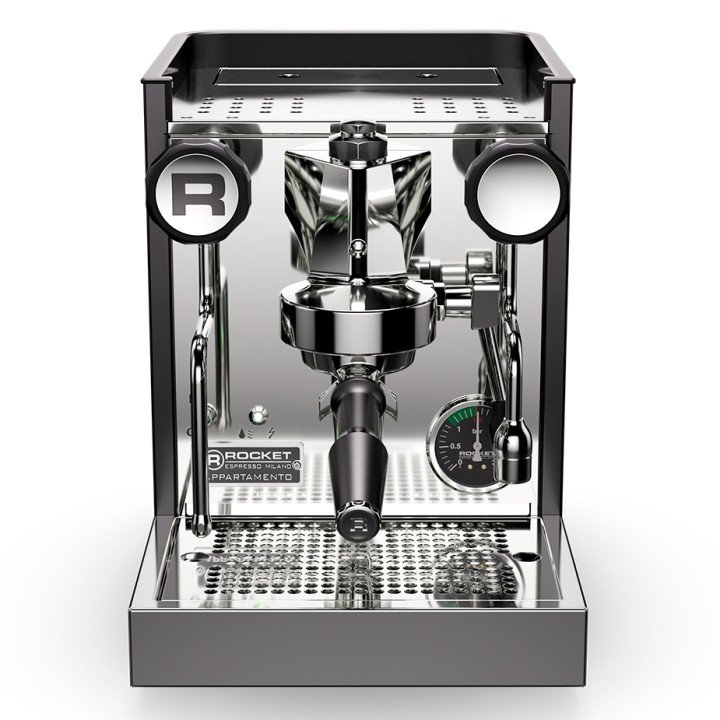 Rocket Appartamento TCA Sort/Kobber Espressomaskine Inkl. Eureka Mignon Zero 65 Speedy Mat Sort Espressokværn