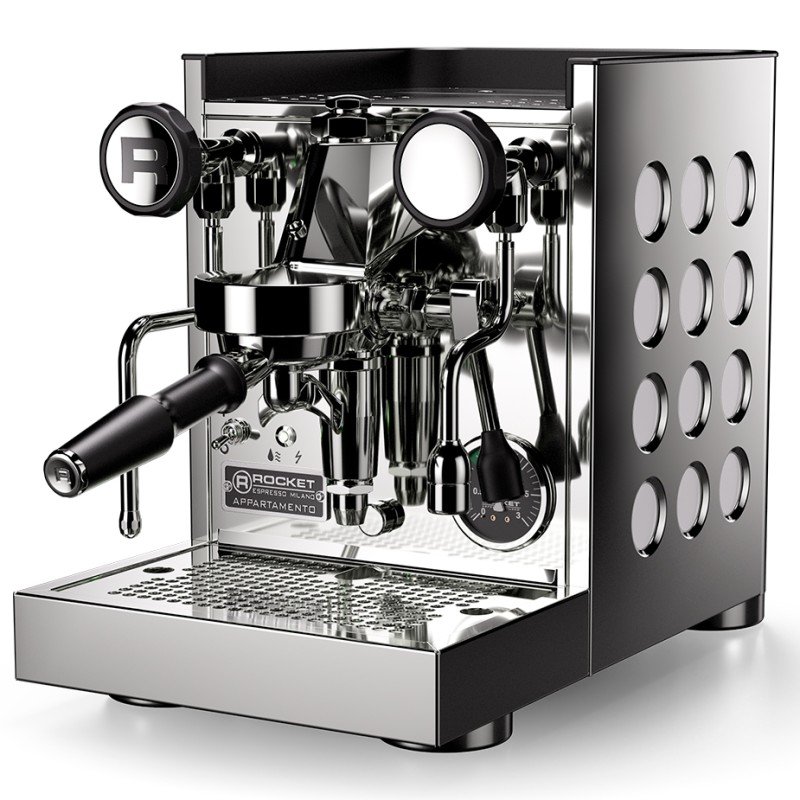 Rocket Appartamento TCA Stål/hvid Espressomaskine Inkl. Eureka Mignon Zero 65 Speedy Hvid Espressokværn