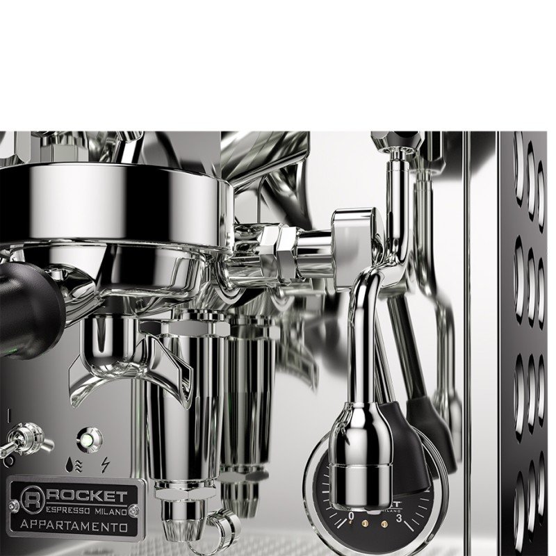 Rocket Appartamento TCA Stål/hvid Espressomaskine Inkl. Eureka Mignon Zero 65 Speedy Hvid Espressokværn
