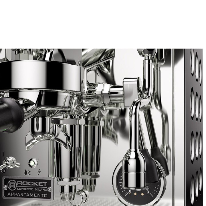 Rocket Appartamento TCA Stål/hvid Espressomaskine Inkl. Eureka Mignon Zero 65 Speedy Hvid Espressokværn