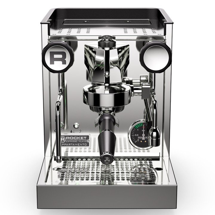 Rocket Appartamento TCA Stål/hvid Espressomaskine Inkl. Eureka Mignon Zero 65 Speedy Hvid Espressokværn
