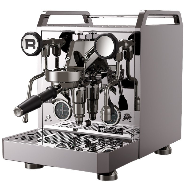Rocket Mozzafiato Fast V Stål Espressomaskine Inkl. Eureka Atom W 65 Casa Mat Sort Espressokværn