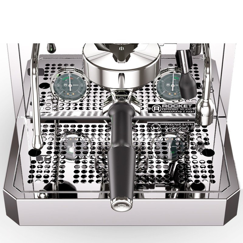 Rocket Mozzafiato Fast V Stål Espressomaskine Inkl. Eureka Atom W 65 Casa Mat Sort Espressokværn