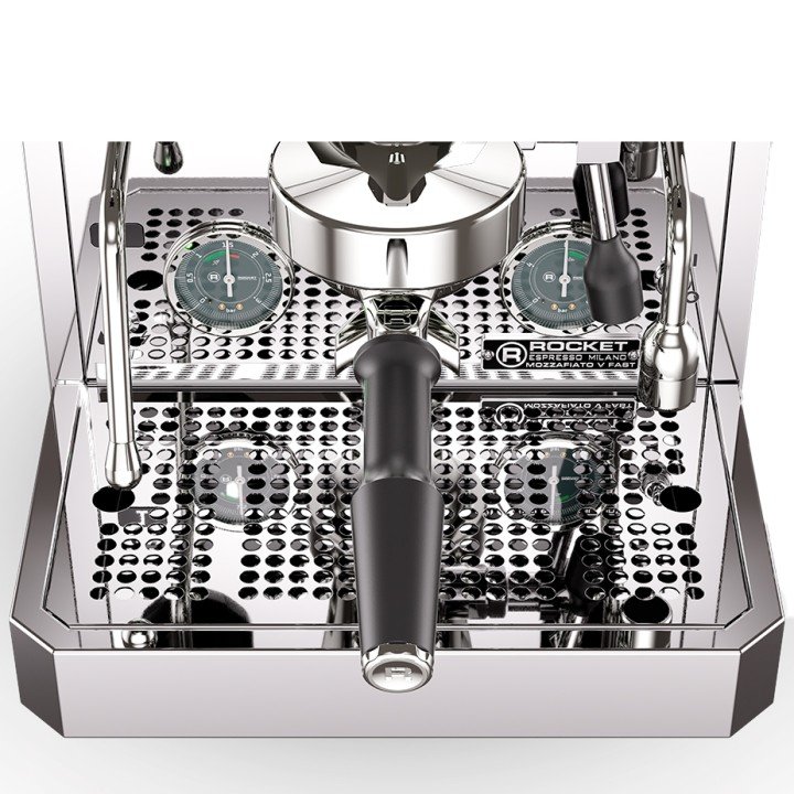 Rocket Mozzafiato Fast V Stål Espressomaskine Inkl. Eureka Atom W 65 Casa Mat Sort Espressokværn