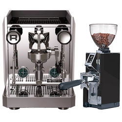 Rocket Giotto Fast V Stål Espressomaskine Inkl. Eureka Mignon Libra 65 Chrome/Mat Sort Espressokværn
