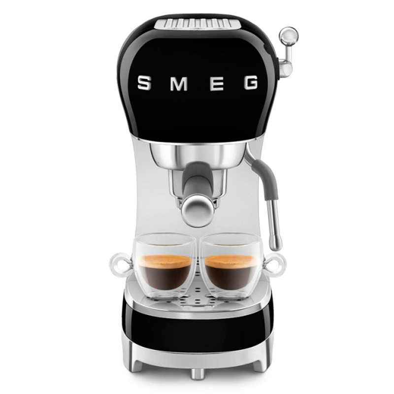 Smeg ECF02BLEU Espressomaskine Sort Inkl. Smeg CGF11BLEU Kaffekværn Sort