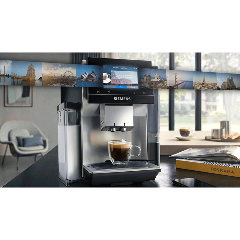 Siemens TQ713R03 EQ700 Inox Espressomaskine Inkl. Siemens Plejepakke & 3kg Rigtig Kaffe Hele Kaffebønner