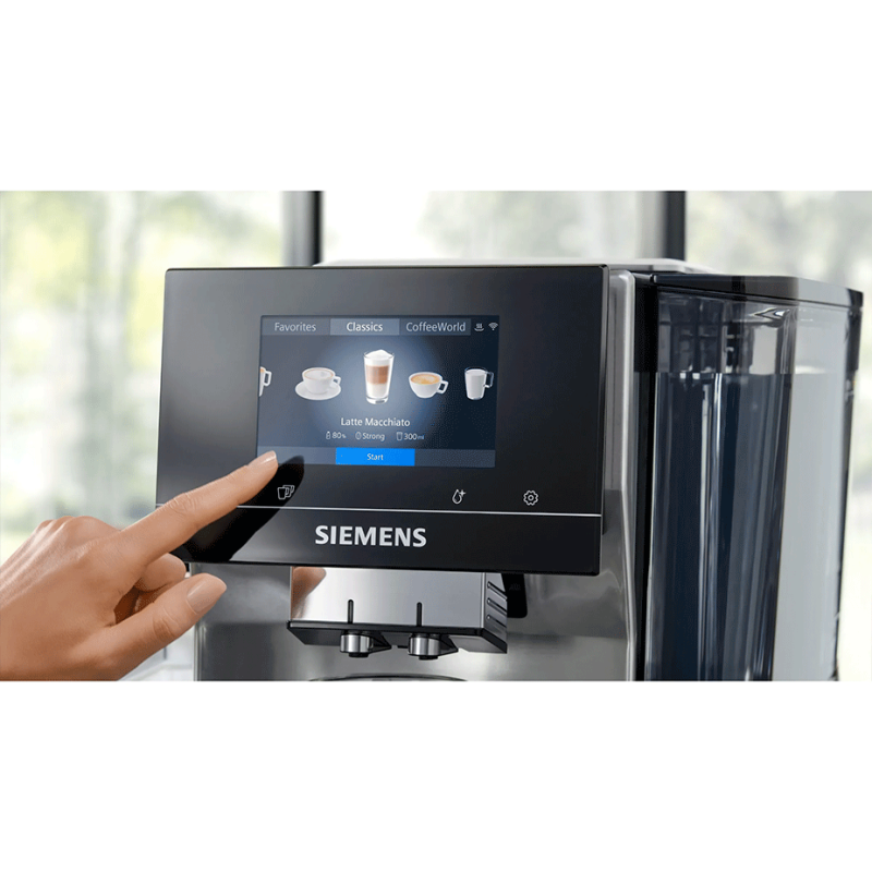 Siemens TQ713R03 EQ700 Inox Espressomaskine Inkl. Siemens Plejepakke & 3kg Rigtig Kaffe Hele Kaffebønner