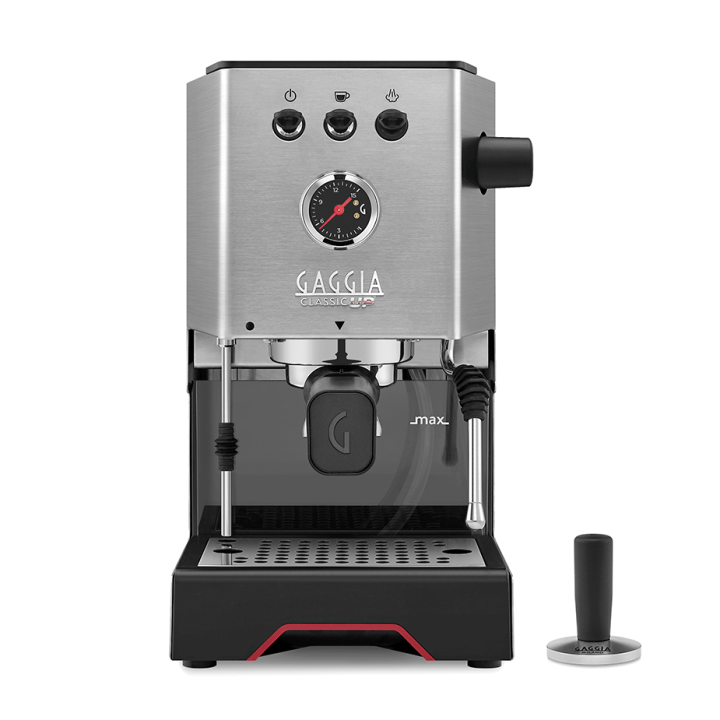 Gaggia Classic UP Stål Espressomaskine Inkl. Timemore Bricks Kværn 01S & Mælkekande 0,35L
