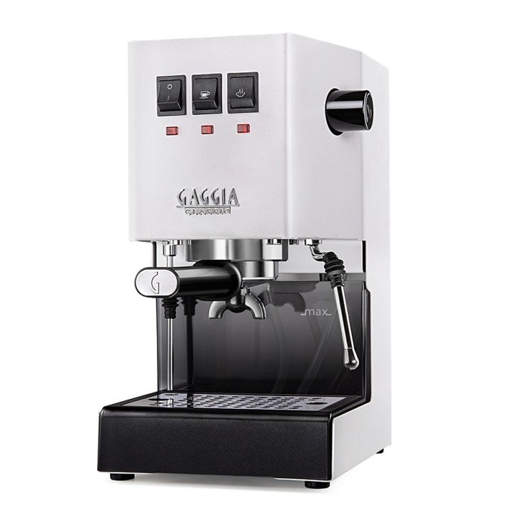 Gaggia Classic E24 Hvid Espressomaskine Inkl. Timemore Bricks Kværn 01S & Motta Aurora Kande 0,35L