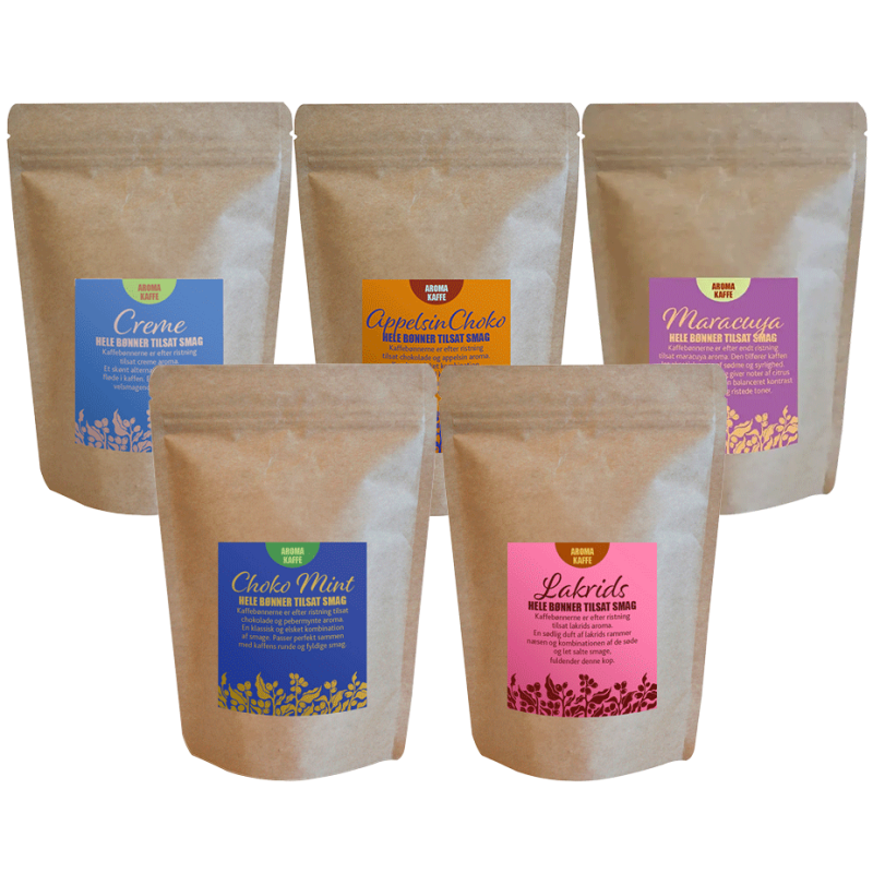 Smagskaffe Mixpakke 5x225g Hele kaffebønner