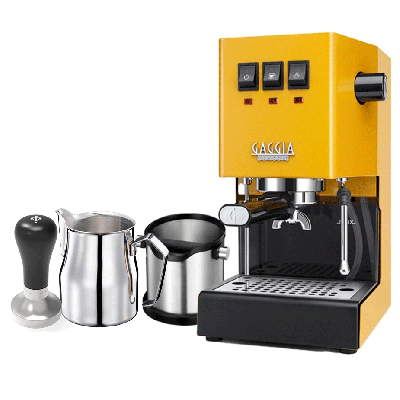Gaggia Classic E24 Sunshine Yellow Espressomaskine Inkl. Baristaudstyr
