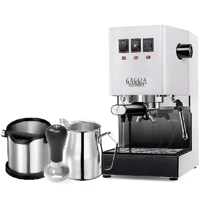 Gaggia Classic E24 Hvid Espressomaskine Inkl. Baristaudstyr