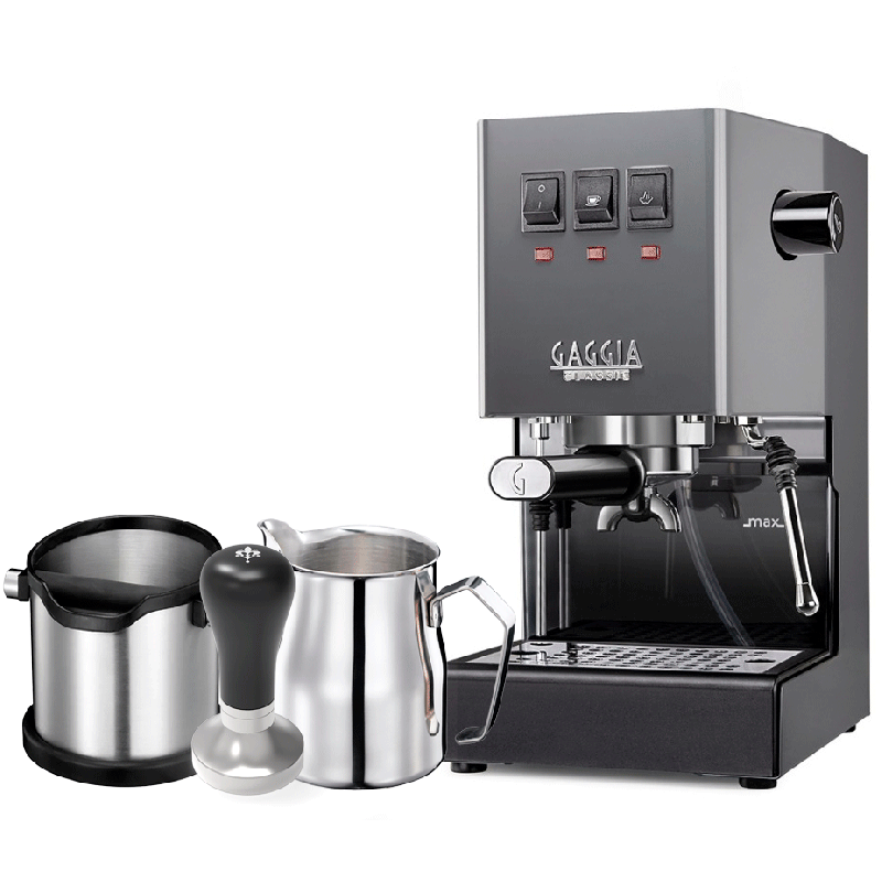 Gaggia Classic E24 Grå Espressomaskine Inkl. Baristaudstyr