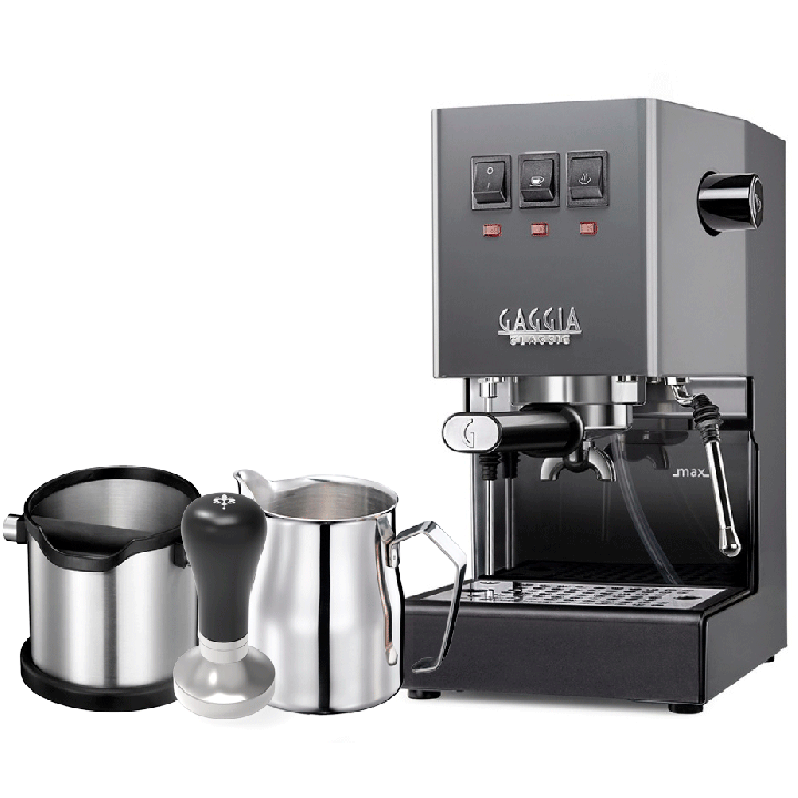 Gaggia Classic E24 Grå Espressomaskine Inkl. Baristaudstyr