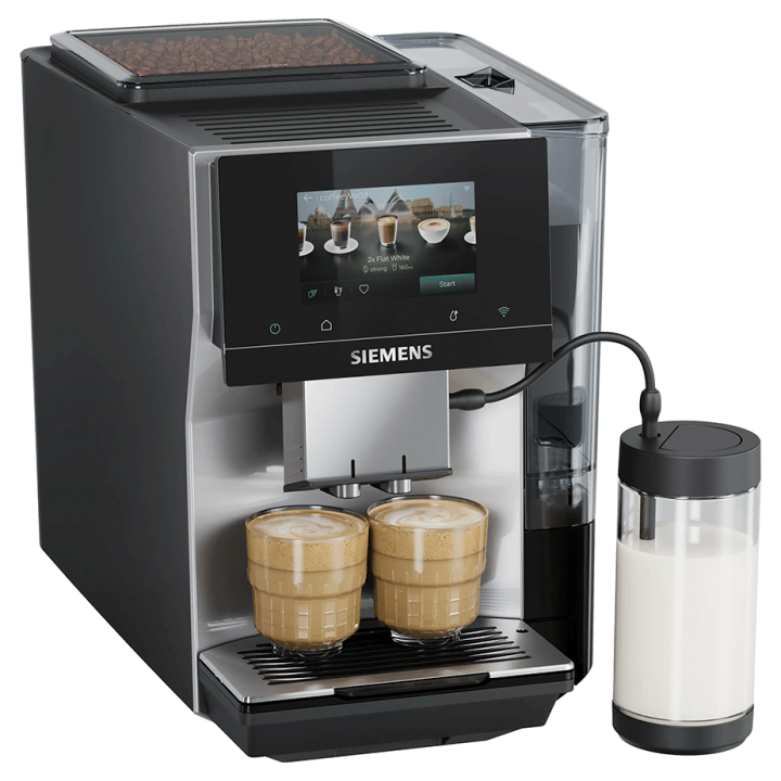Siemens TP725EM7 EQ700 Inox Sølvmetallic Espressomaskine Inkl. Mælkekande Glas