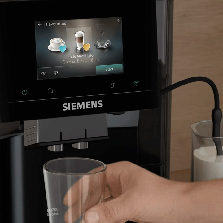 Siemens TP725EM7 EQ700 Inox Sølvmetallic Espressomaskine Inkl. Mælkekande Glas