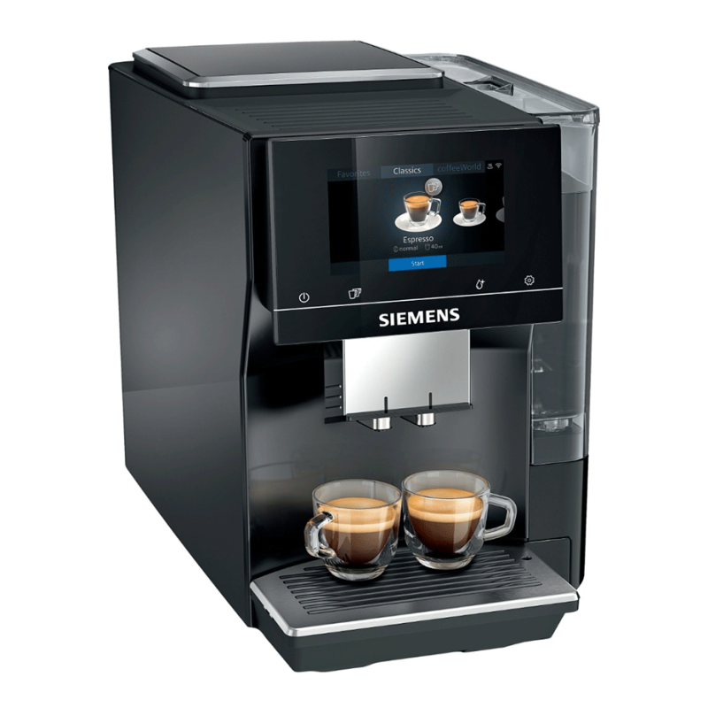 Siemens TP713R19 EQ700 Classic Piano Sort Inkl. Mælkebeholder, 1kg Super Crema, 1kg Crema Intenso & 1kg Dolce Crema
