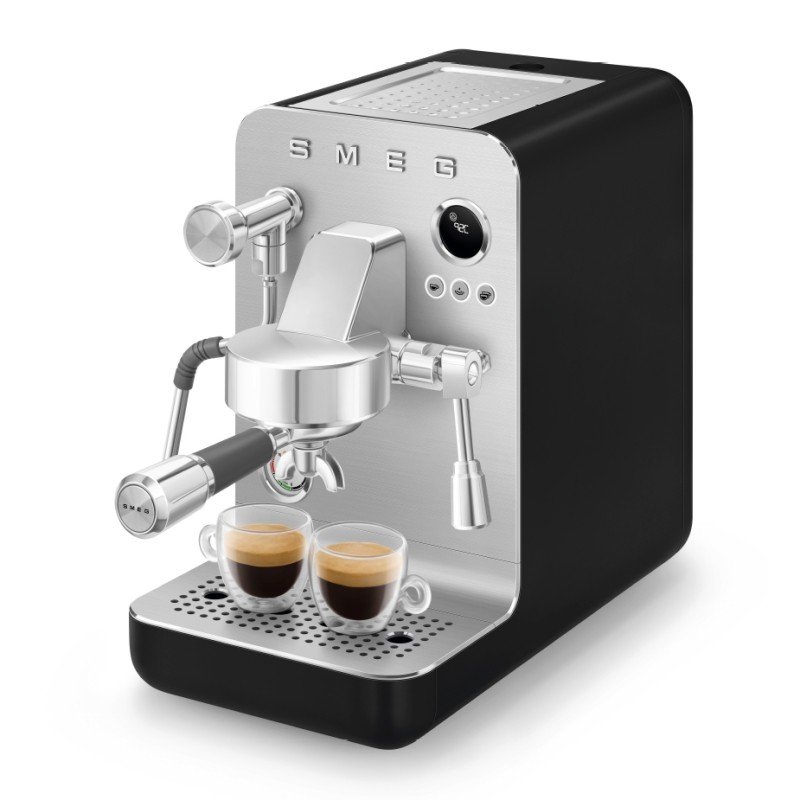 DEMO Smeg EMC02BLMEU Minipro Semiautomatisk Espressomaskine Sort