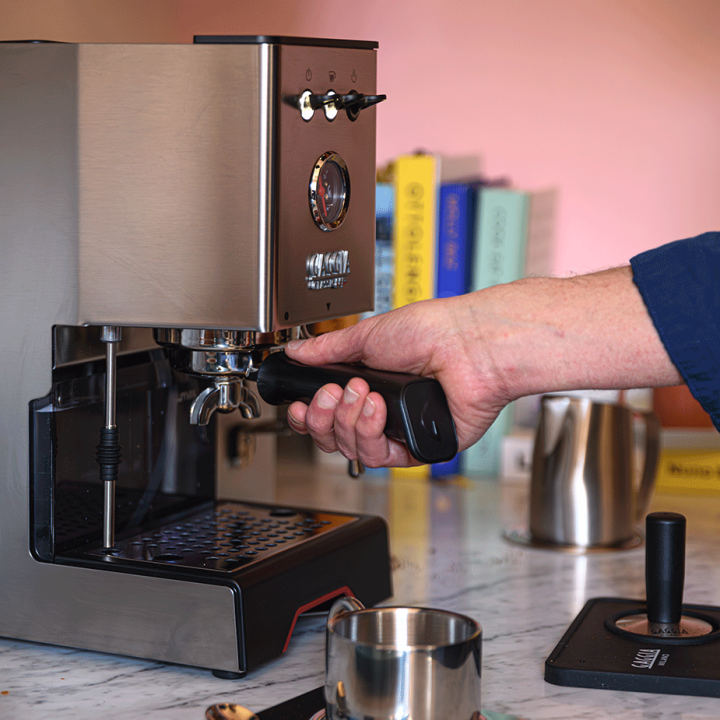 Gaggia Classic UP Stål Espressomaskine Inkl. Eureka Mignon Libra 55 Chrome/Mat Sort Espressokværn