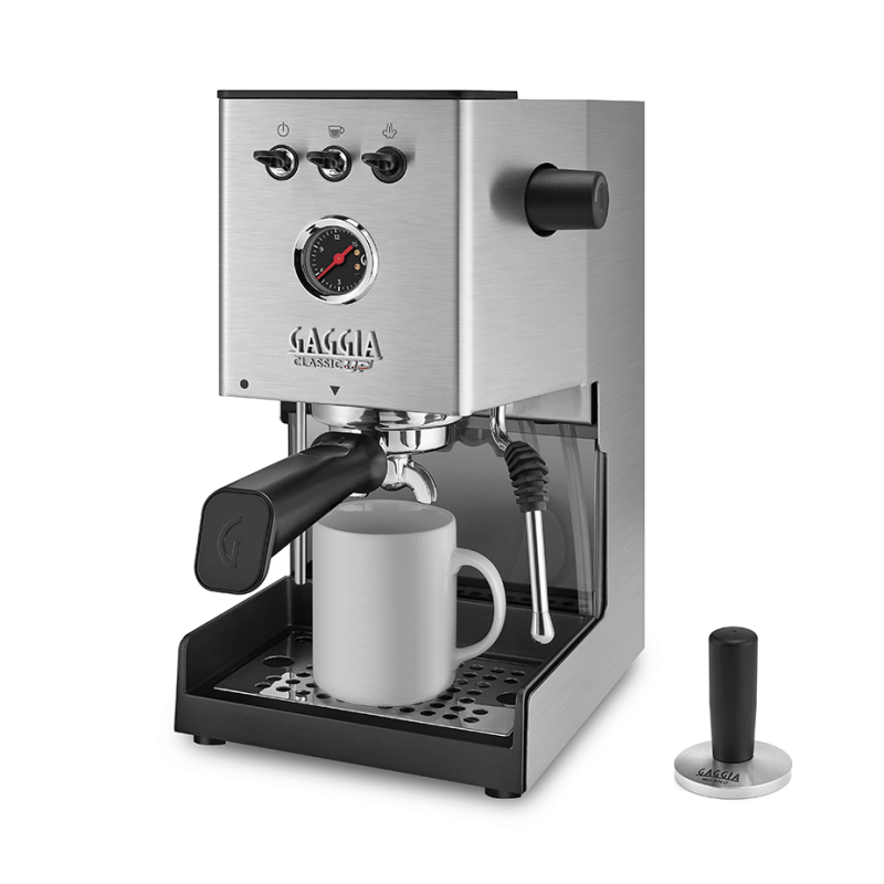 Gaggia Classic UP Stål Espressomaskine Inkl. Eureka Mignon Libra 55 Chrome/Mat Sort Espressokværn