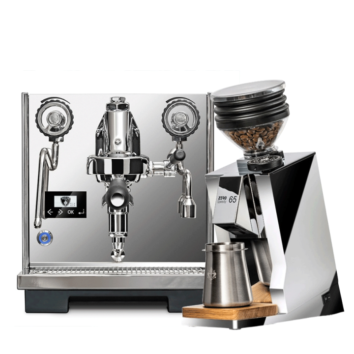 Eureka Constanza R Espressomaskine Inox Polished Inkl. Eureka Mignon Zero 65 Speedy Chrome Espressokværn