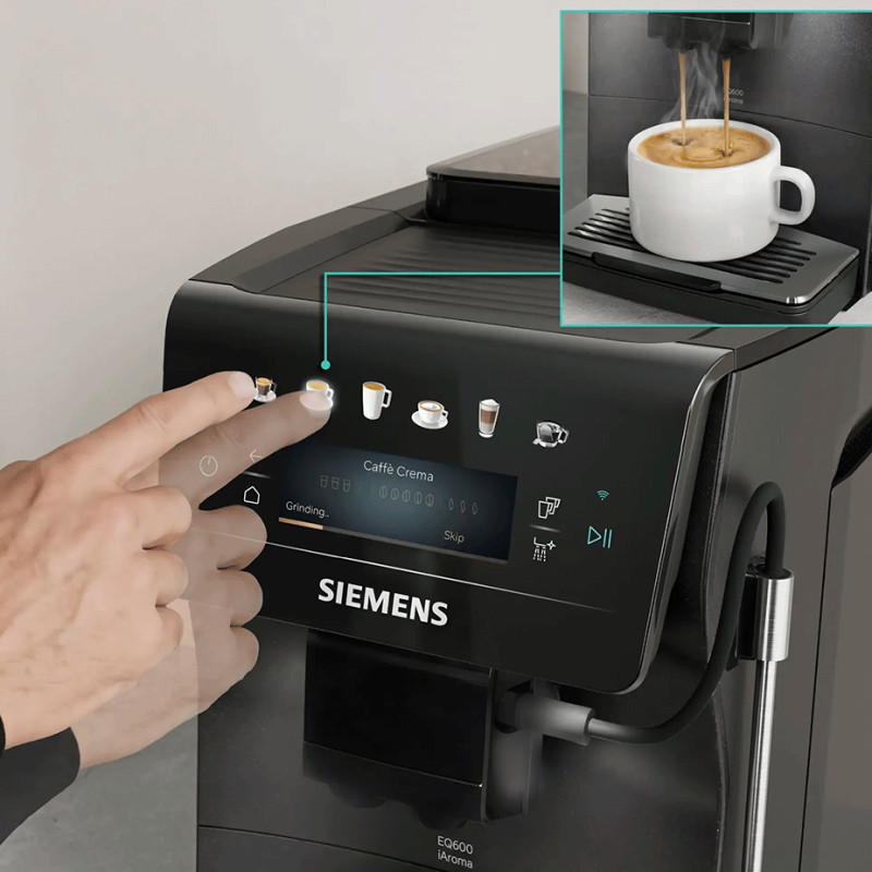 Siemens TP603E08 EQ6 Espressomaskine inkl. Rengøringspiller, Kalkfilter, Afkalkningspiller & 2kg Rigtig Kaffe