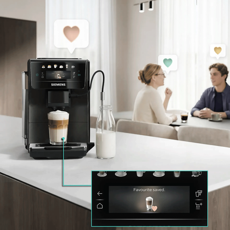 Siemens TP603E08 EQ6 Espressomaskine inkl. Rengøringspiller, Kalkfilter, Afkalkningspiller & 2kg Rigtig Kaffe