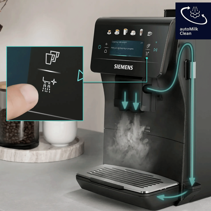 Siemens TP603E08 EQ6 Espressomaskine inkl. Rengøringspiller, Kalkfilter, Afkalkningspiller & 2kg Rigtig Kaffe