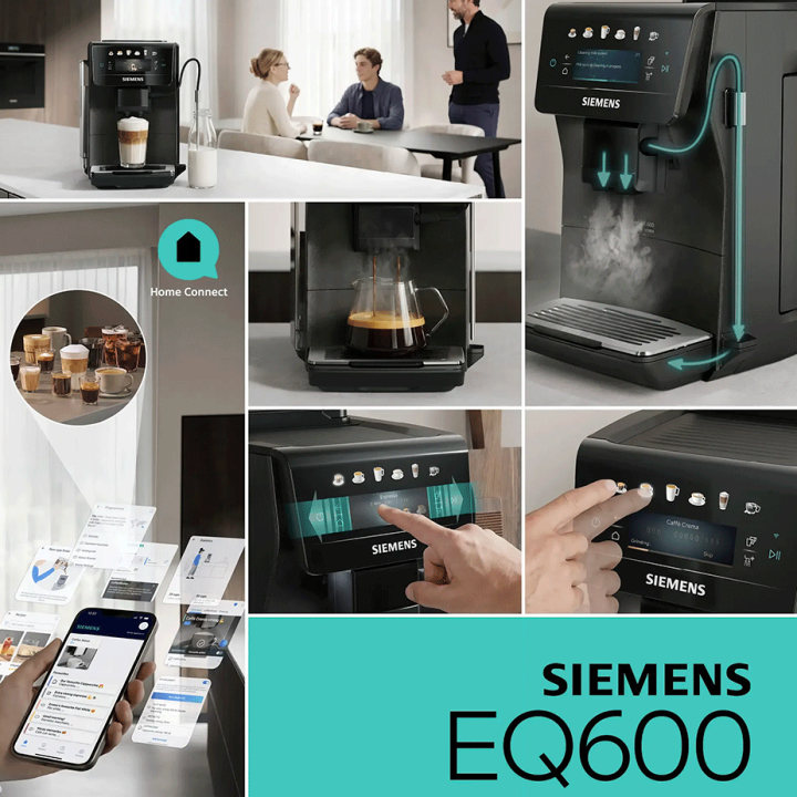 Siemens TP603E08 EQ6 Espressomaskine inkl. Rengøringspiller, Kalkfilter, Afkalkningspiller & 2kg Rigtig Kaffe