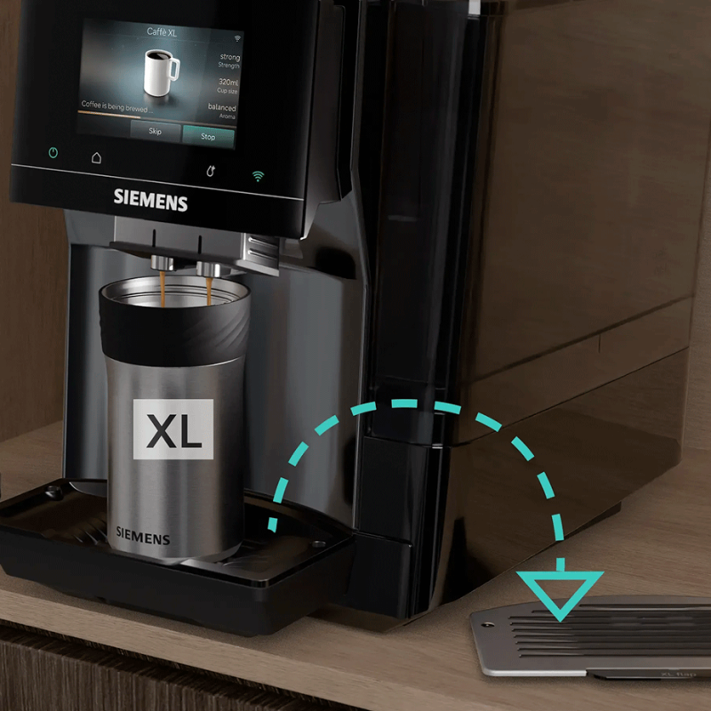 Siemens TP727E06 EQ700 Midnat Sølvmetallic Espressomaskine inkl. Plejepakke & 2x1kg Rigtig Kaffe Hele Kaffebønner