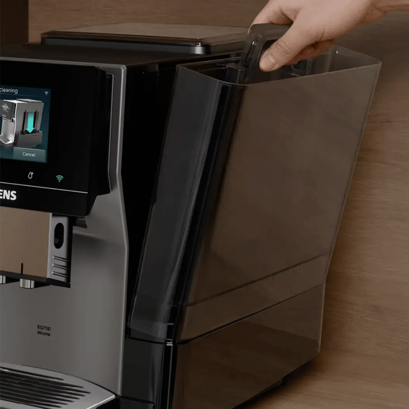 Siemens TP727E06 EQ700 Midnat Sølvmetallic Espressomaskine inkl. Plejepakke & 2x1kg Rigtig Kaffe Hele Kaffebønner