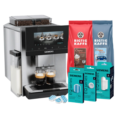 Siemens TQ927E03 EQ900 Espressomaskine Inkl. Plejepakke & 2x1kg Rigtig Kaffe Hele Kaffebønner