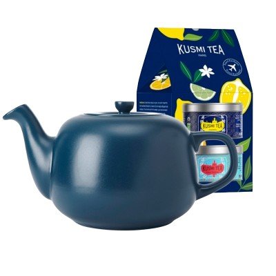 La Cafetière 1,5 L Tebrygger Navy Inkl 2 Dåser Kusmi Te Mini Anastasia & Prince Vladimir Økologisk