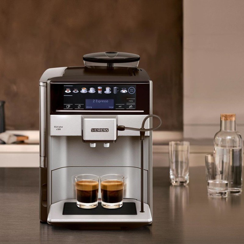 Siemens TE655203RW EQ6 Plus s500 Espressomaskine Inkl. Plejepakke og 1 Kg Hele Kaffebønner