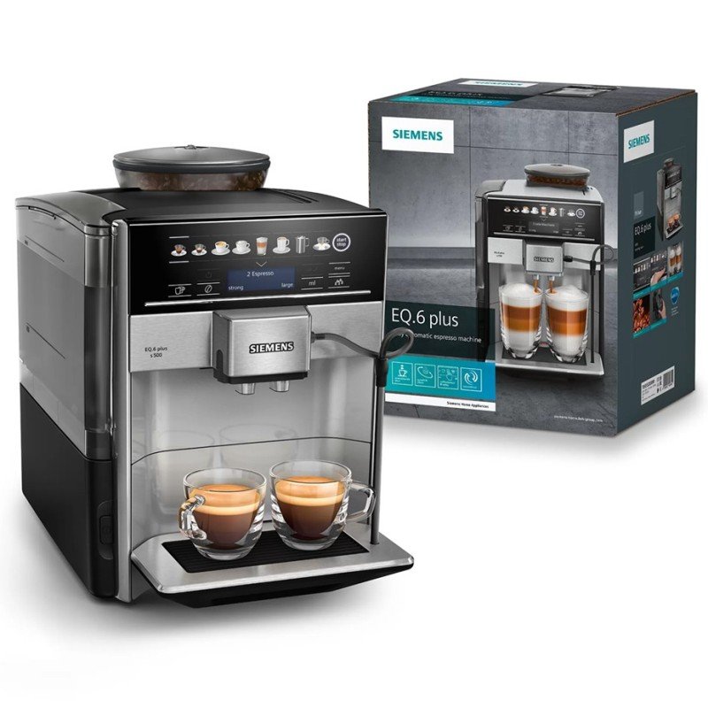 Siemens TE655203RW EQ6 Plus s500 Espressomaskine Inkl. Plejepakke og 1 Kg Hele Kaffebønner