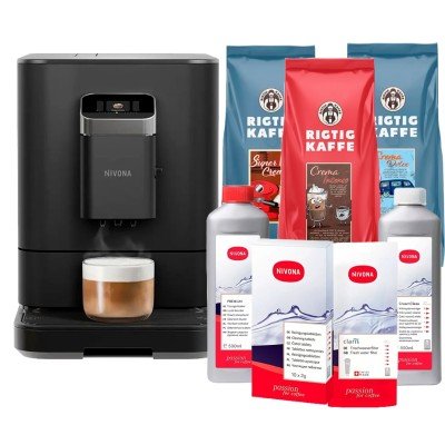 Nivona NIVO 7101 Sort Espressomaskine Inkl. Plejepakke & 3kg Hele kaffebønner