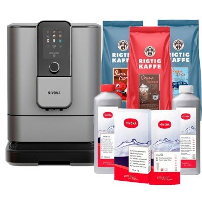 Nivona NIVO 8113 Titanium Espressomaskine Inkl. Plejepakke & 3kg Hele kaffebønner