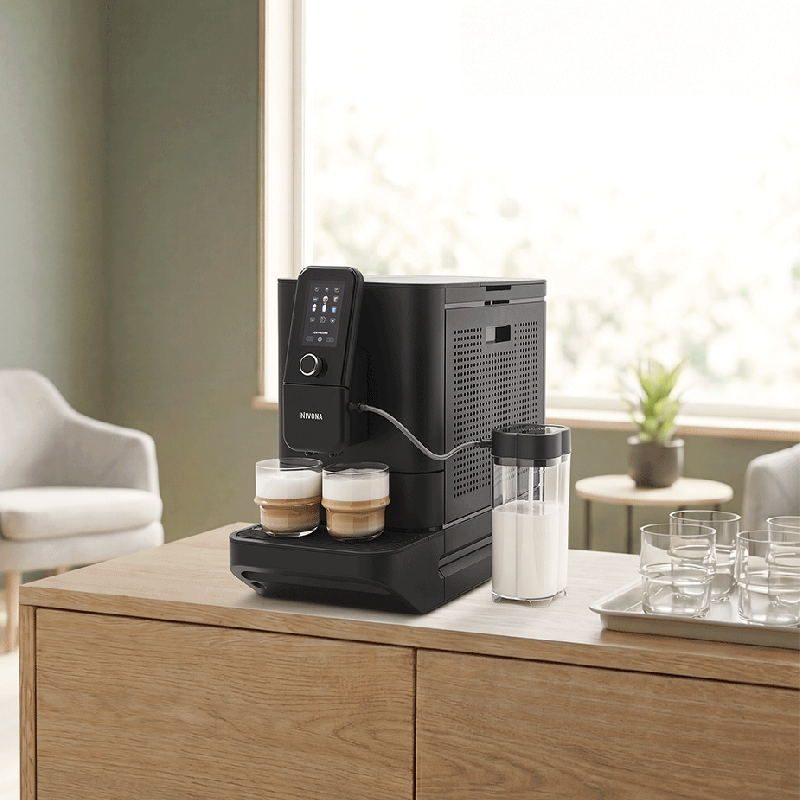 Nivona NIVO 8'141 Pro Sort Espressomaskine Inkl. Mælkekøler, Plejepakke & 2kg Hele Kaffebønner