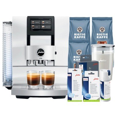 Jura Z10 (EB) Diamond White Espressomaskine Inkl. Mælkebeholder, Pleje, Afkalkning & 3kg Kaffe