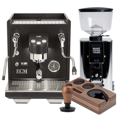 ECM Estetika Espressomaskine Inkl. Exacto Stål Espressokværn, Espresso Tamper Station & Tamper